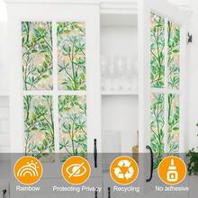 Window Privacy Film Stain Glass Window Film Rainbow Window Film Window Clings Non-Adhesive Reusable Ornamental For Bedroom (Leaf Rainbow, 17.5 X 78.7 In) - Cầu vồng lá - Xem 8