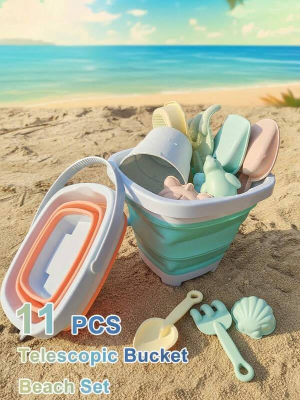 Juego de juguetes de playa multifuncional, incluye regadera y pala, material suave, cubo de playa plegable, adecuado para amantes de la playa, juego de juguetes de playa ligero, adecuado para juegos de patio trasero, viajes al aire libre, juegos de arena y agua, juguetes de caja de arena, decoración suave y apretable, artículos esenciales de viaje, suministros para fiestas, suministros para bodas, decoración del hogar, suministros para fiestas de graduación, accesorios esenciales para piscina 2026, artículos esenciales de playa, accesorios de piscina
