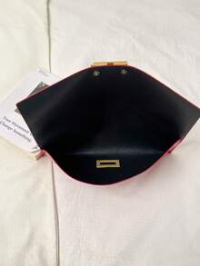 Tas Clutch Wanita Minimalis Kasual Modis 2026, Dompet Amplop Retro Warna Solid Baru, Tas Tangan - Merah - View 9