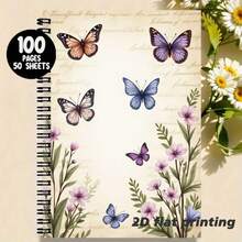 1本A5尺寸复古风格螺旋装订横线笔记本，封面饰以灵动的蝴蝶和盛开的花朵，清新优雅，营造诗意的书写氛围。优质纸张，光滑不洇墨，适合日常笔记、日记等各种用途，是提升书写体验的实用好物。 - M - 查看 6