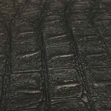 Alligator Fabric, Soft Textured Crocodile Vinyl Faux Leather, Gator Skin Embossed Upholstery DIY Craft And Clips Pleather Sheets U2013 One Foot Cut 12u201dx54u201d (Black) - ColorA - 查看 4