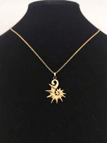 1pc 18K Gold Plated Stainless Steel Natural Style Seashell Pendant Necklace, Unisex, Suitable For Beach Vacation, Luxury Niche Design - Yellow Gold - View 4