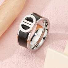 1 chiếc nhẫn đôi chữ D rộng 6mm, không phai màu, bằng thép không gỉ, thích hợp làm nhẫn kỷ niệm và nhẫn đính hôn cho nam và nữ. - Chữ D Kiểu 3 - Xem 7