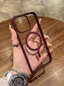 Ốp lưng điện thoại từ tính trong suốt, phù hợp với 17 Pro Max, 16, 15, 14, 13, 12, 11 Pro Plus Max, Mini 7, 8, SE, 16e, 7P, X, XR, Xs Max, chống sốc. Cũng phù hợp với S25 Ultra, S24 Ultra, S23 FE, S22+, phiên bản quốc tế, không phải phiên bản nội địa. - Màu Đỏ Sâu - Xem 2