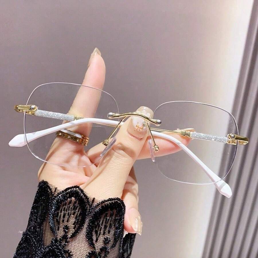 1 pieza Nuevas gafas de alta definición sin marco de moda, diseñadas especialmente para mujeres. - transparente - Ver 1