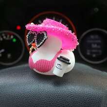 Đồ trang trí xe hơi hình vịt cao su đính đá lấp lánh | Vịt dễ thương mặc bikini, đội mũ, đeo kính thời trang và cầm cốc cà phê | Đồ trang trí xe hơi cao cấp. - Vịt trang trí - Xem 4