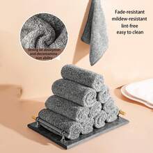 Bamboo Charcoal Cleaning Cloth - Thickened, Super Absorbent, Oil-Proof, Ultra-Fine Fiber Dish Cloth And Dishcloth For Kitchen - Others - View 2