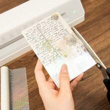 1 Rollo de 22*500cm Película laminada láser BOPP, transparente, resistente al agua y a los arañazos, adecuada para máquinas de laminado, laminación manual en caliente DIY - transparente - Ver 7