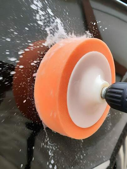 1个汽车抛光海绵盘，M14螺纹，汽车划痕修复和打蜡海绵