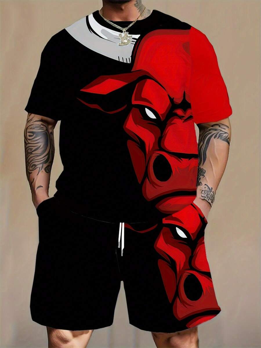 Men T-Shirt Co-Ords - Mixed Colors - View 1