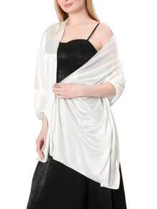 Khăn choàng và khăn quàng cổ trang trọng, chất liệu giống lụa, kích thước 70" x 170cm: Khăn choàng dự tiệc cưới bằng chiffon mềm mại, trong suốt, dành cho phù dâu, 1 chiếc. - Nhiều màu - Xem 11