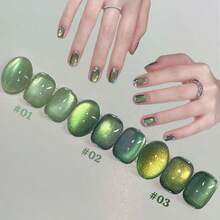 MIANEL 12ML 夏季美甲星竹绿系列猫眼凝胶指甲油 2026 陶瓷玻璃珠猫咪磁性凝胶指甲油 沙龙特供 蓝色美甲 绿色美甲 白色美甲 UV灯美甲用品 - 彩色 - 查看 4