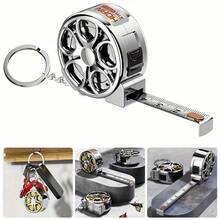 1个迷你镂空钥匙扣卷尺 - 2米钢卷尺，便携式小型卷尺，紧凑型家用钥匙扣卷尺，优雅小型钢尺，公制和英制双刻度，多功能钢卷尺，礼品尺 - 2米 - 查看 4