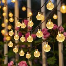 20/50/100 LED Solar Outdoor Lights, Warm/Color Bubble Ball String Lights, 8 Lighting Modes, For Garden, Patio, Wedding Party, Holiday And Christmas - 太陽能氣泡球 - 查看 2