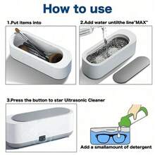 Portable Ultrasonic Jewelry Cleaner Machine, Multifunctional Cleaning Tank For Rings, Necklaces, Watches, Dentures, Glasses & Coins, High Frequency Vibration Cleaning Tool For Home & Personal Care - White - View 9