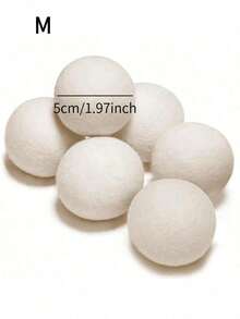 6/3pcs Wool Dryer Balls - Natural Fabric Softener, Reusable, Reduces Wrinkles, Saves Drying Time, Better Alternative To Plastic Balls And Liquid Softener. Christmas Gift, Fun Gift, Ramadan Gift, Personalized Gift. - White - View 10