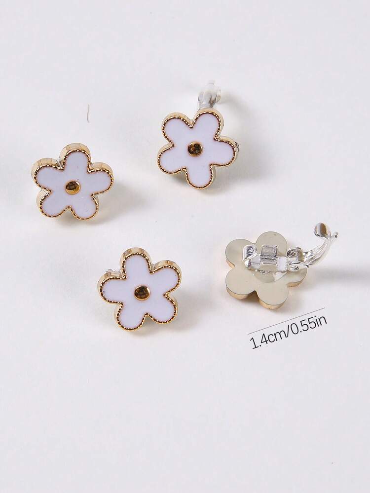 10pcs White, Pink, Red, Gold Edged Floral Hair Clips, Cute European And American Style Bridal Wedding Hair Accessories, Bangs Clips, Hair Pins, Hair Barrettes - Multicolor - View 5