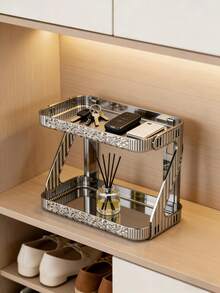 Giá đựng đồ treo tường hai lớp trong suốt, keo dán chắc chắn, dùng để đựng đồ dùng vệ sinh cá nhân trong phòng tắm/gia vị nhà bếp. - Nhiều màu - Xem 5