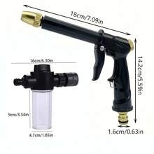 高压多功能花园水管喷嘴，可伸缩花园浇水软管，浇花，洗车配件 - B - 查看 11