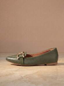 Women's Sneakers Pointed Toe Tresse Olive Green I Embellishment New D - Army Green - View 5