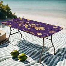 1 chiếc khăn trải bàn màu tím vàng trang nhã và thời trang, mềm mại và dễ lau chùi, đa năng dùng cho bàn ăn/bàn cà phê/bàn làm việc/bàn đầu giường/bữa ăn ngày lễ, cũng thích hợp cho dã ngoại/cắm trại/tụ họp ngoài trời/ban công, khăn trải bàn đa dụng. - Màu tím - Xem 7