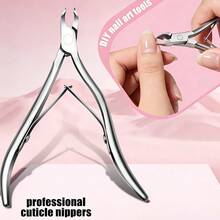 Cortaúñas de acero inoxidable con hojas plateadas, juego de herramientas de cuidado de uñas profesional, mango antideslizante para recortar cutículas, hojas duraderas y afiladas, cortaúñas, removedor de callosidades para pies y manos, herramienta de belleza para salón y hogar - Alicates para cutículas - Ver 1