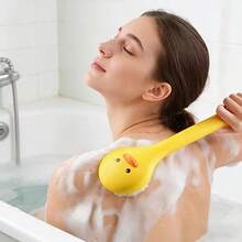 1pc Long Handle Silicone Bath Brush - Soft Bristles For Exfoliating & Massaging Back, Suitable For All Skin Tones, Durable & Easy To Clean Household Bathing Tool, Convenient Design, Hygienic Material, Essential For Home SPA - A - View 3