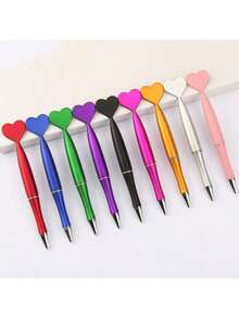 1-12支装粉色心形旋转圆珠笔，婚礼签名，适合学校办公用品，浪漫爱情书写工具，办公用品，婚礼，情人节用品，精致书写工具，返校礼物 - 愛心筆 - 查看 7