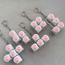 多键便携式键盘点击器钥匙扣，成人专注放松减压桌面玩具，理想礼物 - 多色 - 查看 2