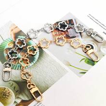 1pc Flower Shaped Metal Wallet Chain Extender, Suitable For Crossbody Bag Strap Chain - Gold - View 8