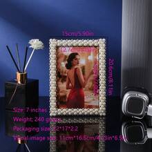 1pc Faux Pearl Photo Frame, Suitable For Display Stands, Desktop DIY Wall Decor, Artist Home Decor, Birthday Party, Wedding Anniversary, Christmas Gift, Includes Random Insert Paper - Multicolor - View 22