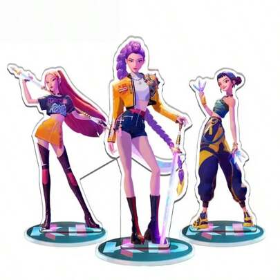 3 Cartoon Anime K-POP Character Diverse Creative Ornaments HUNTR Desktop Ornaments Christmas Stocking Gifts Valentine's Day Easter Holiday Party Fashion Small Gifts