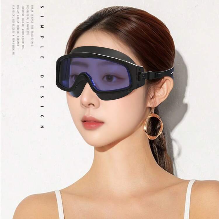 WHALE 大号镜框泳镜和泳帽套装，包含可调节绑带防水防雾透明泳镜和舒适的硅胶男女通用泳帽 - 游泳训练必备 - 彩色 - 查看 5