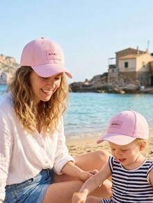 2pcs/Set Pink Combo Baby & Mom Baseball Cap, Cute Infant Hat And Mother Hat, Summer Sun Protection, Baby Letter Pattern Design, Suitable For Daily Wear Or Travel - Pink - View 2