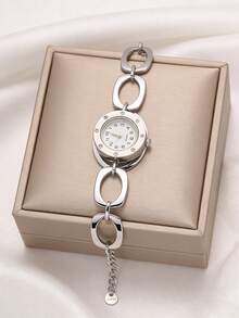 1 pieza Brazalete ovalado de acero inoxidable dorado retro, adecuado para uso diario y ocasiones especiales como el Día de San Valentín, Día de la Madre - Un regalo simple pero lujoso - Estilo 1 - Ver 6