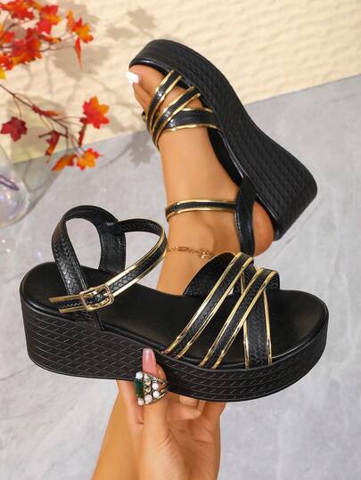 Sandal nữ một quai bằng da trơn màu, đa năng, đế dày, nhẹ và thoải mái, khóa cài điều chỉnh, thiết kế cổ điển phù hợp với mọi kích cỡ chân, dễ dàng phối hợp với trang phục ngoài trời.