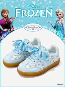 1 Pair Disney Frozen Authorized Collaboration Children's Sports Shoes, Including Elsa Princess, Anna Princess And Arendelle Princess Sports Shoes, Suitable For Daily, Holiday Sports And Outdoor Wear. Comfortable, Non-Slip, Durable And Breathable Soles. - Baby Blue - View 1