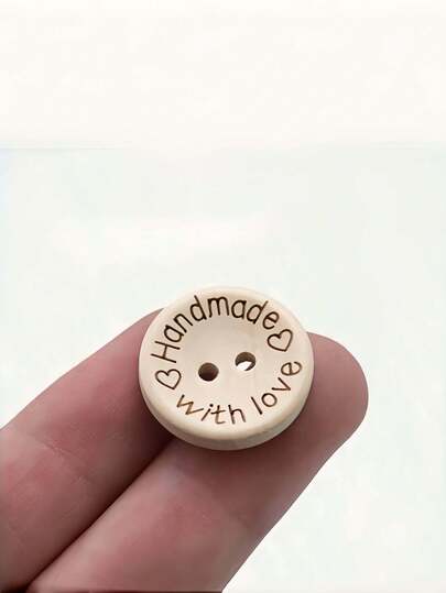 50 قطعة أزرار خياطة يدوية قديمة مثقوبة، وجه مبتسم مع حروف، أزرار خشبية يدوية DIY للديكور، بأحجام مختلفة 12مم/15مم 8مم/20مم/23مم/25مم لتختار منها