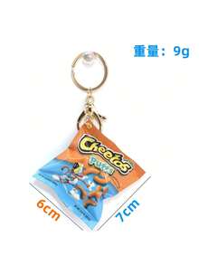 Túi đựng đồ ăn vặt khoai tây chiên sáng tạo, chân thực, móc khóa, mặt dây chuyền, phụ kiện túi xách, dây đeo cổ có giá đỡ ID, phụ kiện ô tô, móc khóa túi xách - Nhiều màu - Xem 8