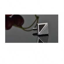 Men's Square Plaid Cufflinks, New Arrival Simple Stripe Check Cuff Links For French Dress Shirts, Fashion Personality Business Casual Jewelry Accessories - Silver - View 5