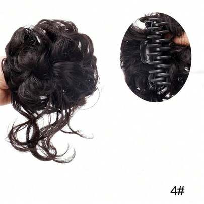 Natural Lazy Wigs Women Claw Hair With Clips, Buds, Long Fluffy Beard, Curly Hair, Flowers UCOB F1PD