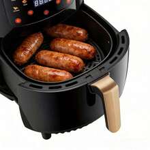 Freidora de Aire Inteligente Multifuncional de 1 pieza - Capacidad de 6L, Horneado de Alta Temperatura a 200°, Cesta de Freír Extraíble, Pantalla Digital y Temporizador, Cocina sin Grasa y sin Aceite, Adecuada para Pizza, Camarones, Bistec, Pollo Frito - Tipo de Enchufe A USA (110-127V) - Ver 3