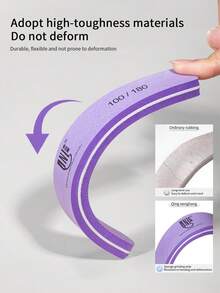 RS NAIL Dũa móng tay hai mặt RSNAIL, độ nhám 100/180, chất liệu xốp mềm, thích hợp cho móng tự nhiên và làm móng chuyên nghiệp, dụng cụ đánh bóng móng để làm mịn, tạo hình và làm sáng bóng, phù hợp cho người mới bắt đầu và các tiệm làm móng. - Màu tím - Xem 2