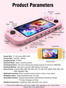 1 máy chơi game cầm tay HD 5.1 inch, tích hợp hơn 20.000 trò chơi, hỗ trợ 13 trình giả lập, chip mã nguồn mở, chế độ TV/nhiều người chơi, thiết bị chơi game di động cổ điển với khe cắm thẻ TF và cổng Type-C, thời lượng pin dài. - Xem 3