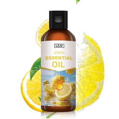LZJV 100毫升/30毫升柠檬精油，持久留香，精美便携瓶装，适用于面部保湿、头发、皮肤和身体护理，可搭配香薰机、香薰木使用，居家、户外旅行、车载皆宜，是节日送礼的绝佳选择。