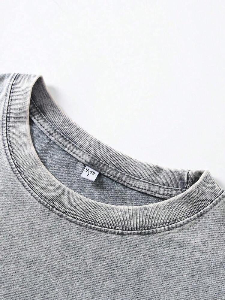 Camisetas nuevas de moda para hombres de primavera y verano. Camiseta de algodón lavado con estampado Alani A, hecha de tela 100% algodón de alta calidad, cardado de aguja fina, relajada y cómoda, adecuada tanto para hombres como para mujeres, ideal para jóvenes amantes del estilo urbano. - Verde - Añade 2