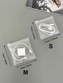 5/10/15/20pcs Multi-Size Transparent Frosted Cable Storage Bags, Zipper Storage Pouches, Travel Toiletry Bags, Makeup Bags, Coin Purses, Suitable For Home, Vacation, Halloween, Christmas - Clear - View 7