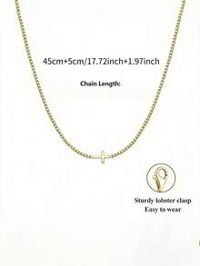 Women's Stainless Steel Cross Pendant Necklace, High-Quality Faith Symbol Necklace, Minimalist Religious Jewelry, Delicate Choker Necklace, Suitable For Daily Wear And Valentine's Day Jewelry Gift - Horizontal Cross Necklace - View 7
