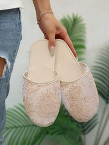 Giày bệt slip-on thoáng khí kiểu dáng mới năm 2026 cho mùa xuân/hè. - màu hồng nhạt - Xem 2