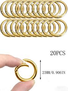 20 piezas de anillas metálicas de primavera plateadas, abrazaderas redondas abiertas, hallazgos para manualidades y joyería - Plateado - Ver 10